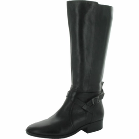 Businessman Rena Womens Slip On Zip Up Knee-High Boots