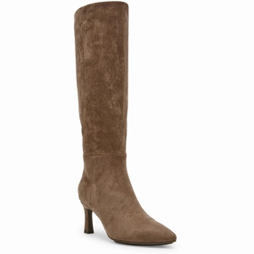 Ultimate Style Rene Womens Zipper Faux Suede Knee-High Boots