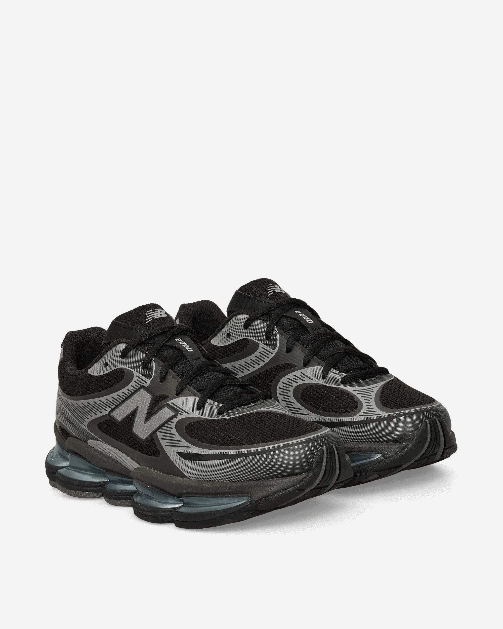 ABZORB 2000 Sneakers Black / Dark Silver Metallic / Light Chrome Blue Anti   Slip Outsole Lightweight Outsole