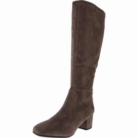 Seamless Comfort Snow Trekker RIDA STRETCH BOOT Womens Faux Suede Cushioned Footbed Knee-High Boots