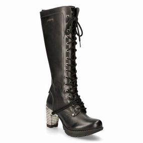 Trendsetting Style Nordic Calm New Rock M-TR005-S1 Ladies Knee High Black Gothic High-Heeled Boots
