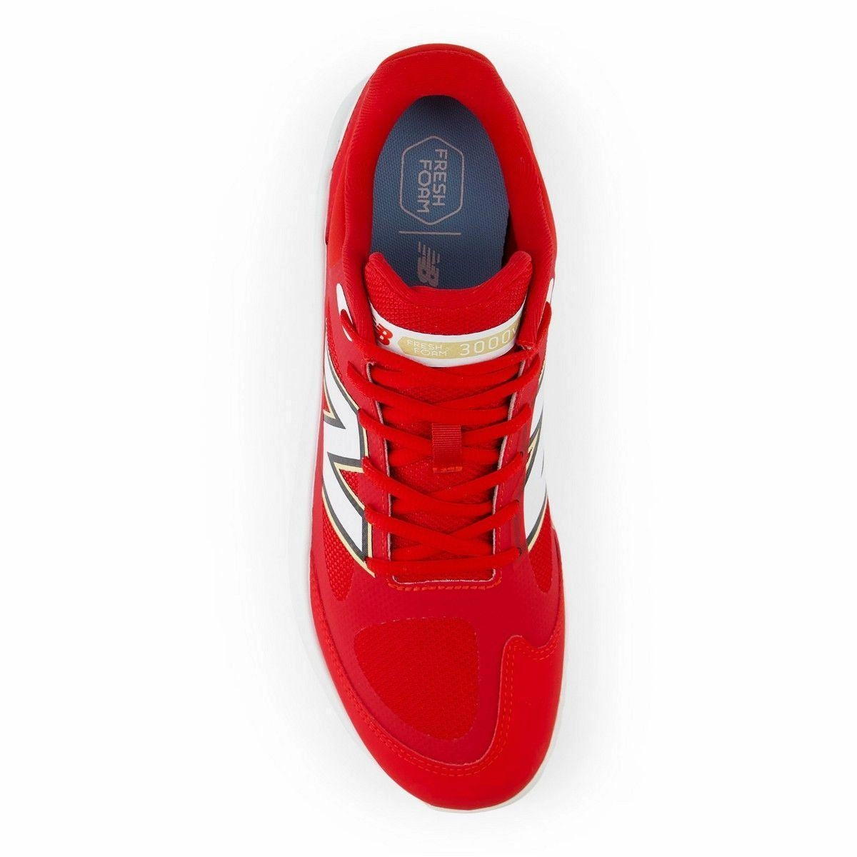 walking running shoes Glossy - finish New Balance Men's Fresh Foam 3000 v7 Turf Baseball Shoes - Red - T3000TR7