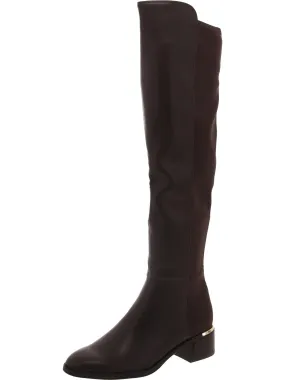 Jotty Womens Faux Leather Zipper Over-The-Knee Boots Comfortable Insole Thermal Core All Day Wear