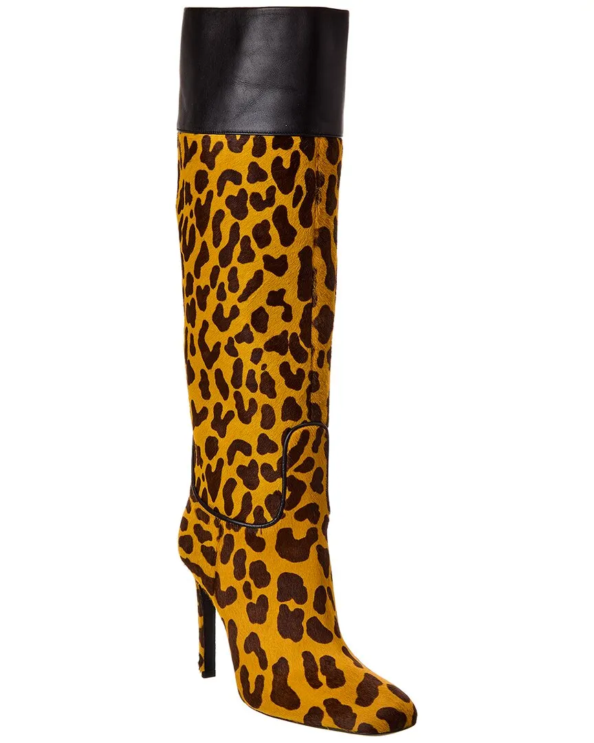 Roger Vivier Haircalf & Leather Knee-High Boot Archaeologist
