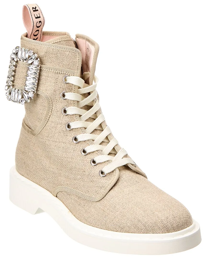 Roger Vivier Logo Plaque Viv Canvas Bootie Seamless Comfort Urban Traveler