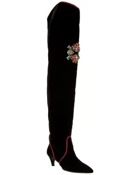 Comfort Oriented Suede Surface Roger Vivier Velvet Thigh-High Boot