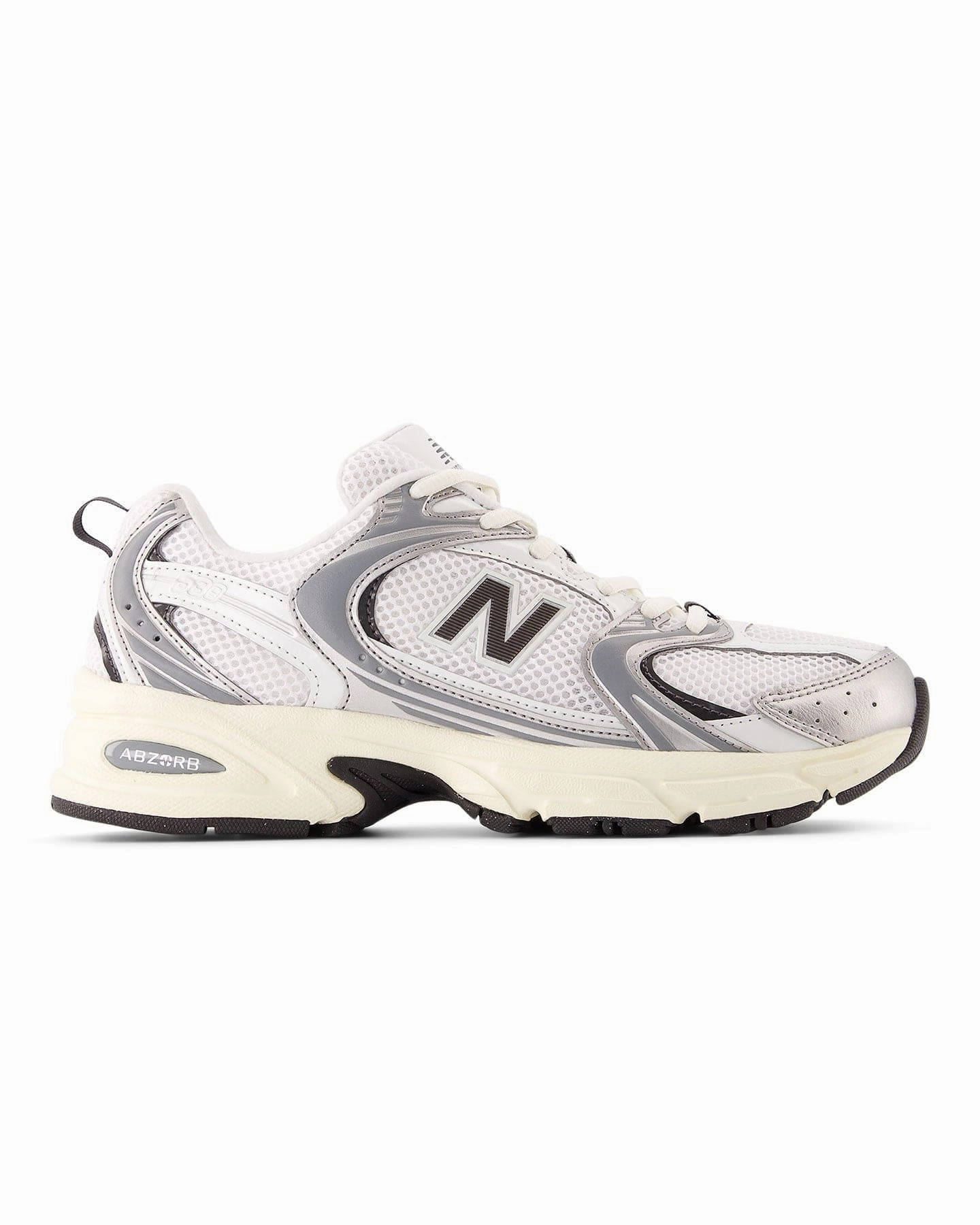 Rigidity to Flex Ratio Elastic Lacing Women's New Balance 530 - Silver Mettalic / Black Cement