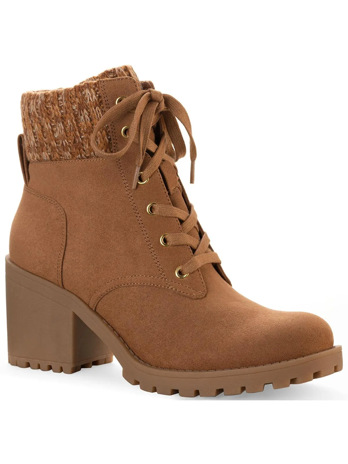 Romina Womens Knit Combat & Lace-up Boots Functional Style Travel Easy