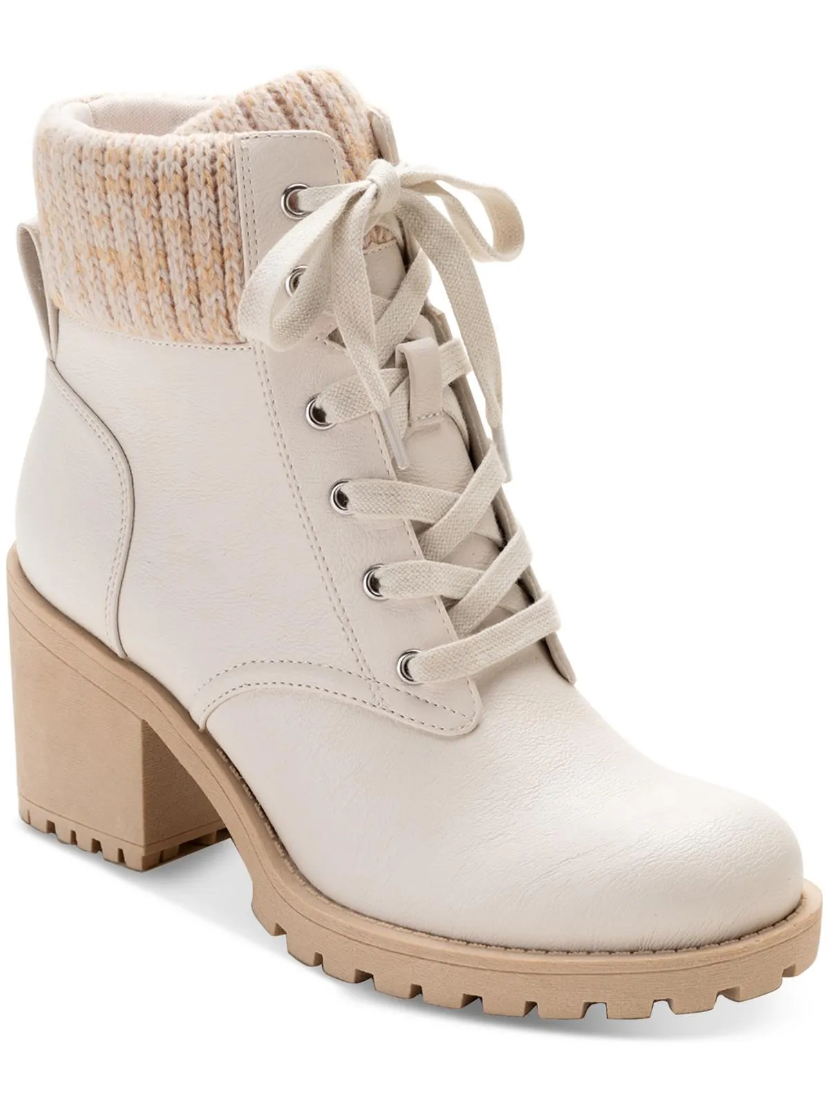 Romina Womens Knit Combat & Lace-up Boots Waterproof Feature Easy Fit