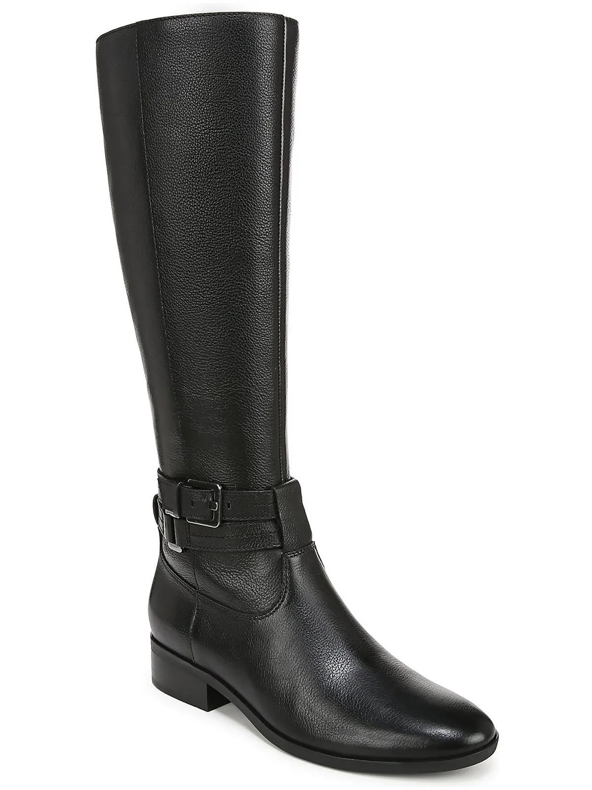 Rory Womens Leather Buckle Knee-High Boots Frost Season