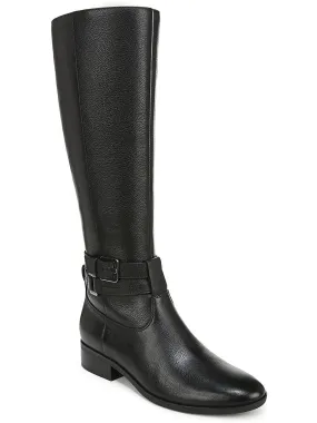 Rory Womens Leather Buckle Knee-High Boots Frost Season