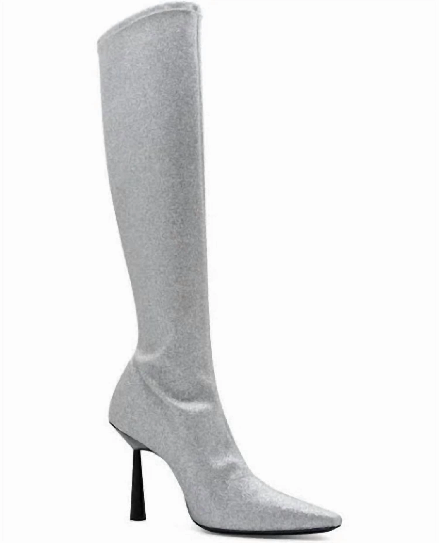 Suede Feel Northern Resident Rosie 8 Boots In Silver Glitter