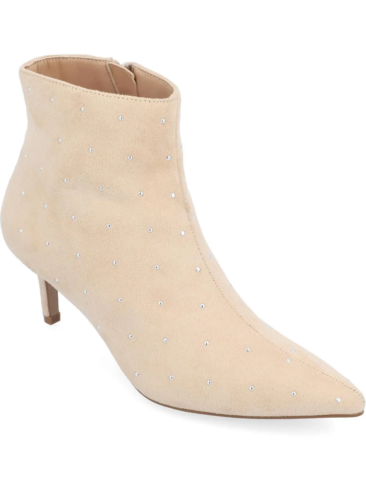 Rossia Womens Faux Suede Embellished Booties Quick Drying All Day Worker
