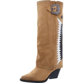Cushioned Rowena-Wings Womens Faux Leather Knee-High Cowboy, Western Boots