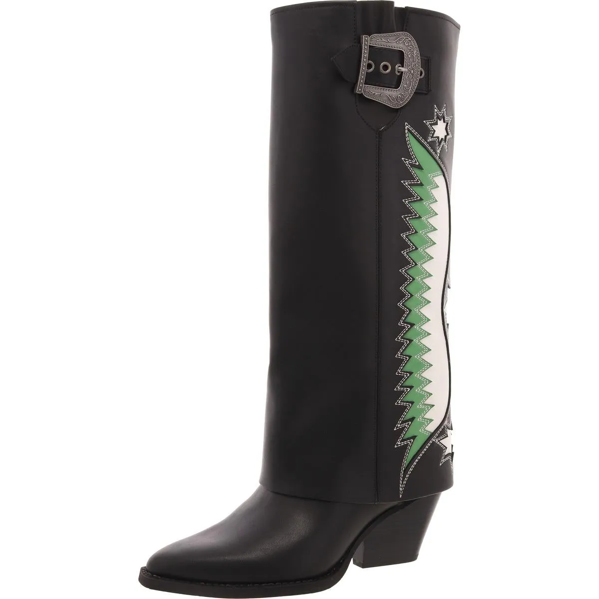Rowena-Wings Womens Faux Leather Knee-High Cowboy, Western Boots Comfortable Design