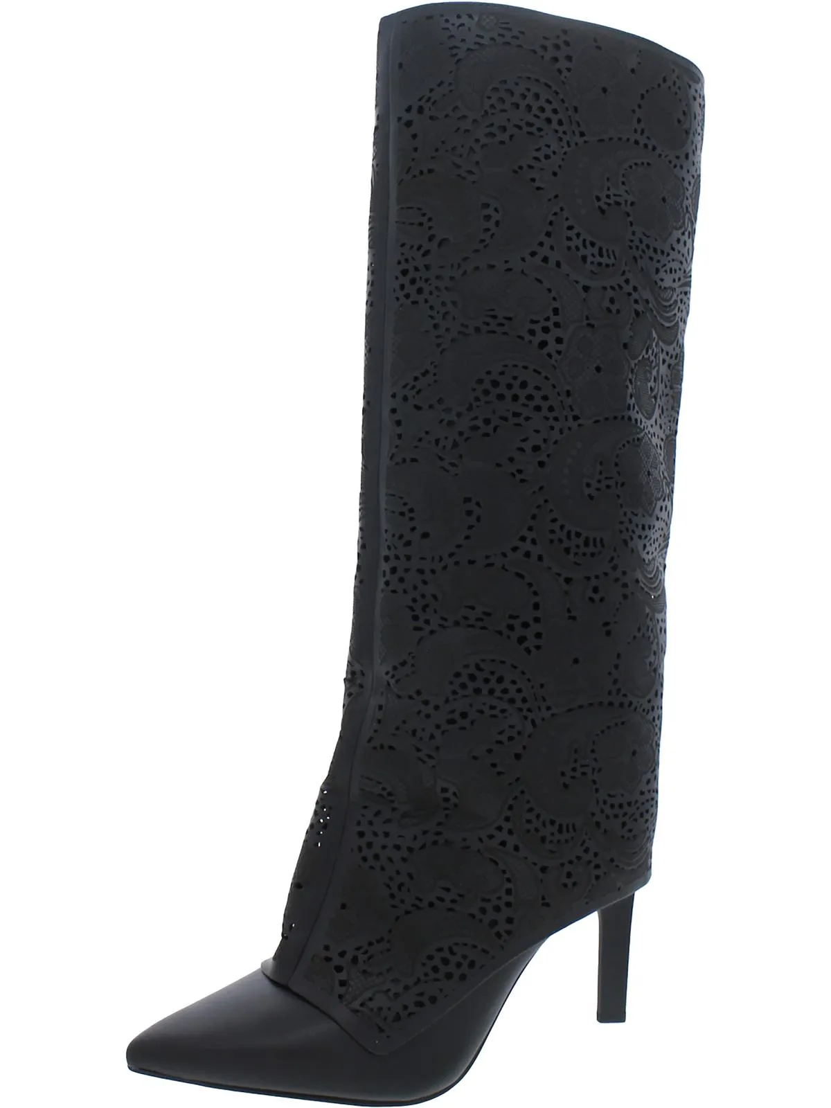 Slip Resistant Outsole Neutral Tone Brykia 2 Womens Faux Leather Pointed Toe Knee-High Boots