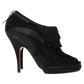 Moschino High Heel Boots in Black Suede City Street