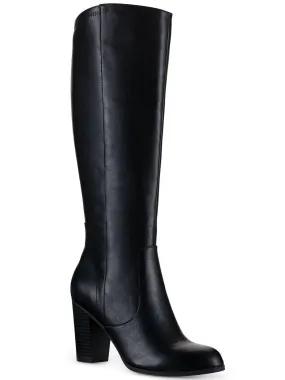Slip Resistant Urban Traveler Addyyp  Womens Faux Leather Wide Calf Knee-High Boots