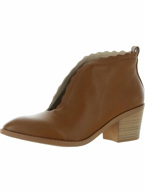 Non Marking Maris Womens Faux Leather Block Heel Shooties