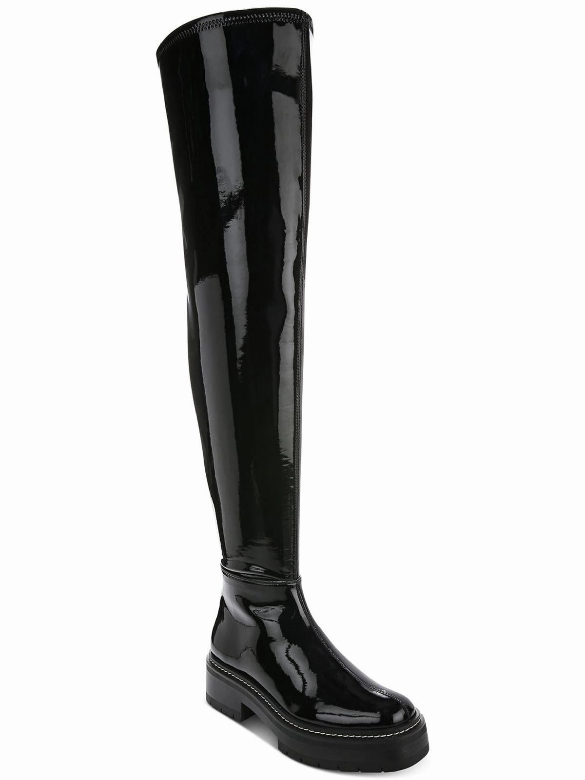 Lydia Womens Zipper Lug Sole Over-The-Knee Boots Street Ready
