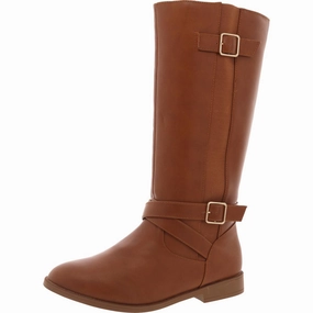 Rylie Womens Zipper Faux Leather Knee-High Boots Padded Interior Rural Traveler Off Duty