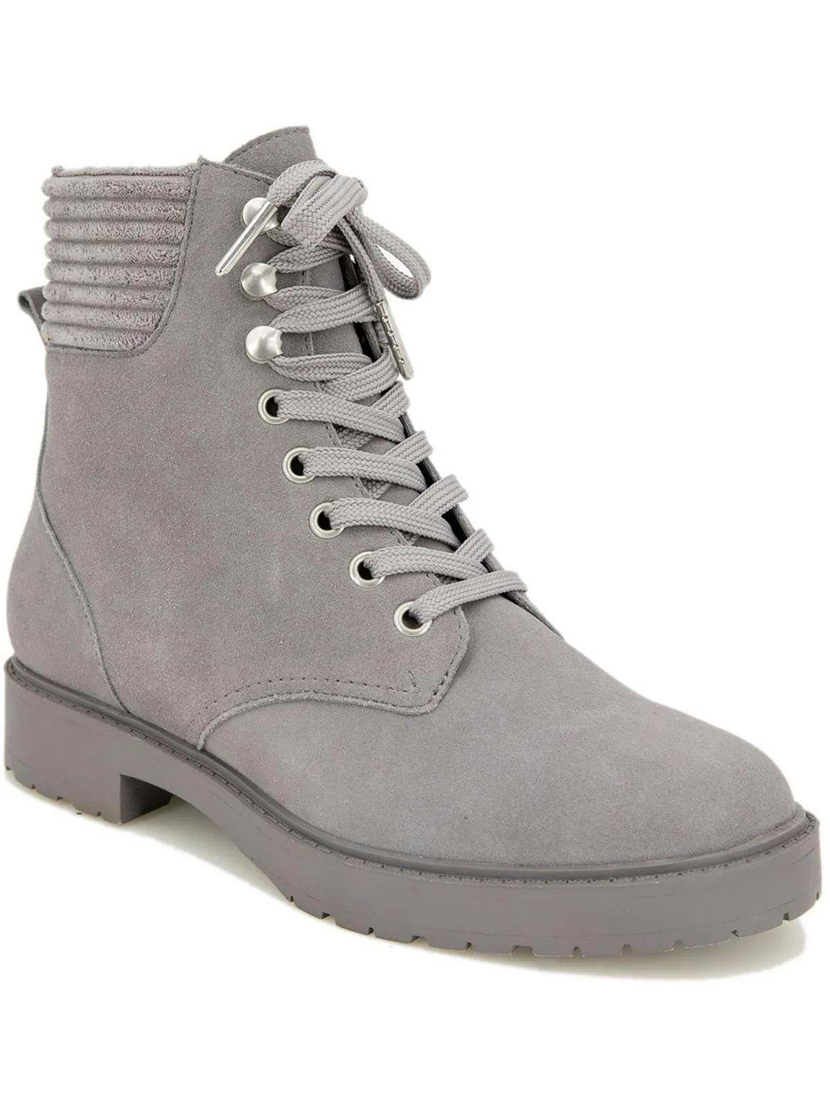 Sadie Womens Suede Almond Toe Combat & Lace-up Boots Cozy Feel