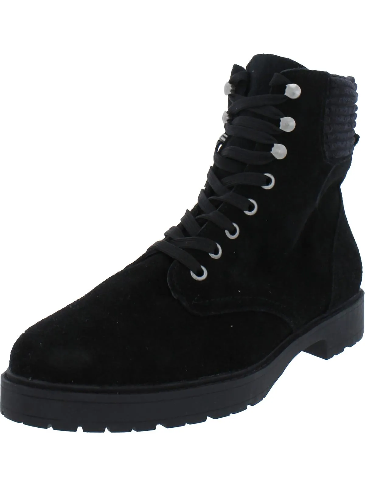 Sadie Womens Suede Almond Toe Combat & Lace-up Boots Tough Grip Reinforced Form Morning Walk