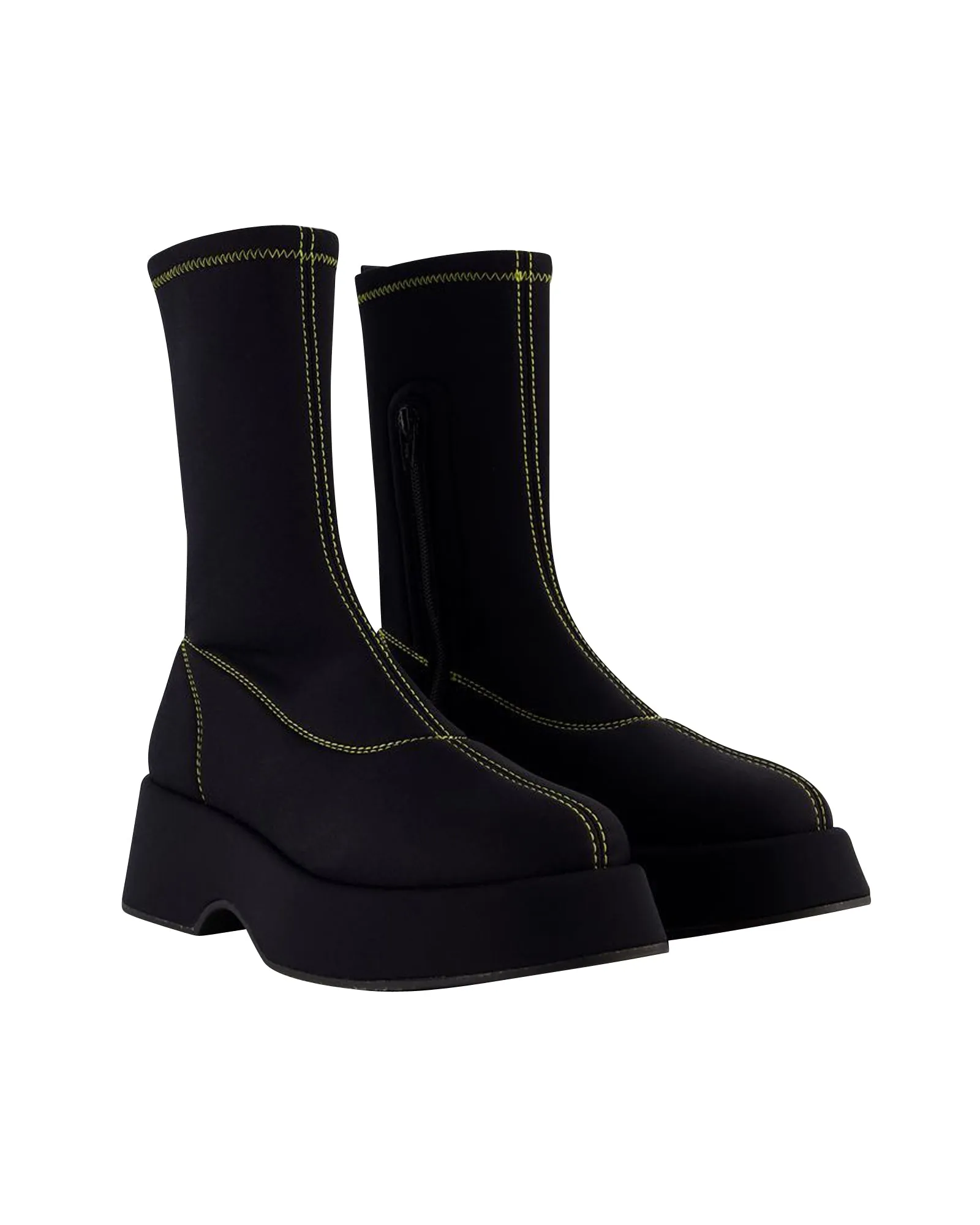 Durable Design Retro Flatform Ankle Boots - Ganni - Synthetic - Black