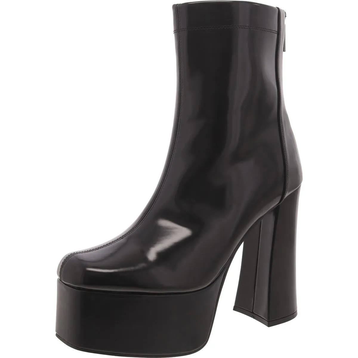 Durable Shell Work Commute High Shaft Voyager Womens Faux Leather Zipper Ankle Boots