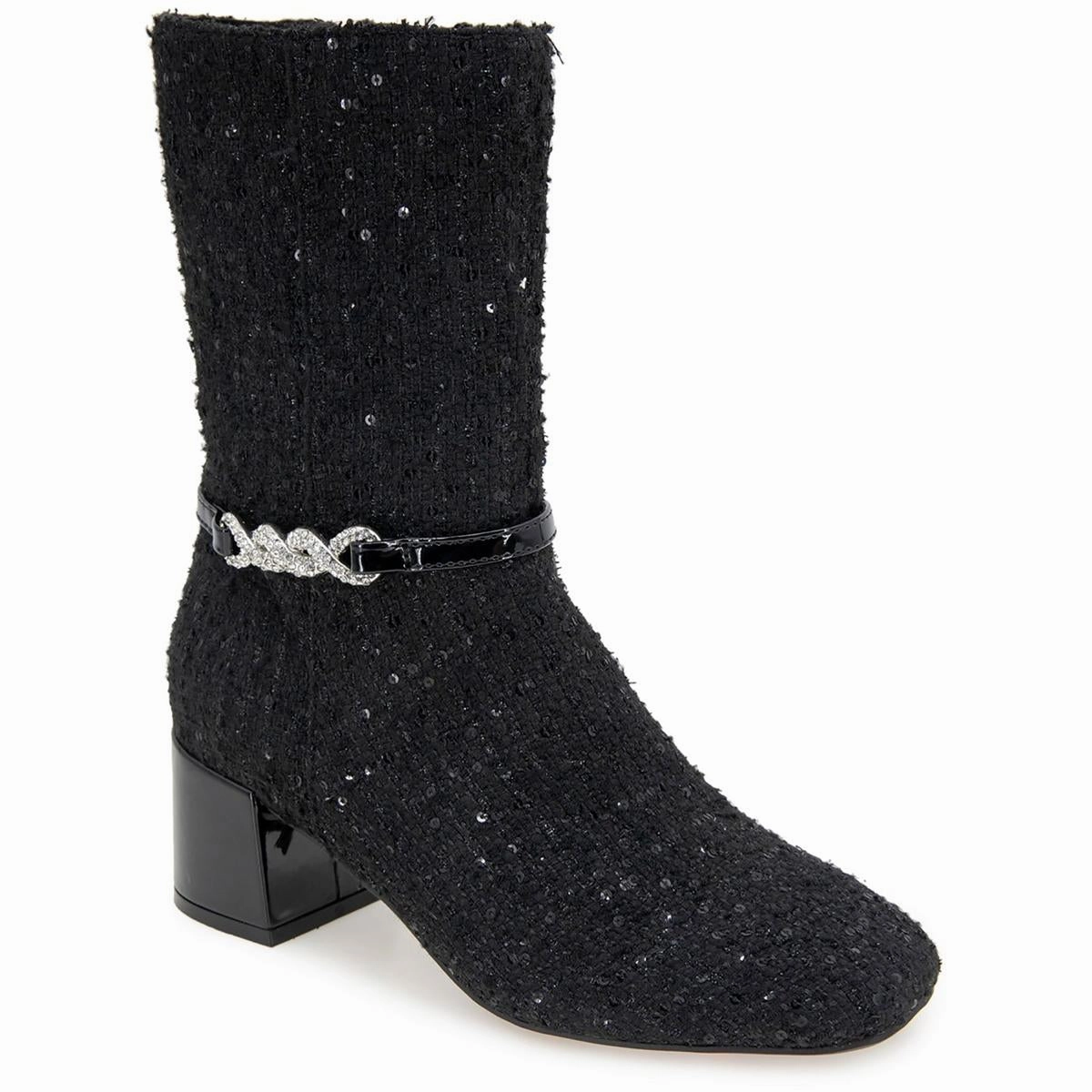 Horse Riding Lacey Jewel Bootie Womens Zipper Textured Mid-Calf Boots