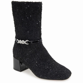 Horse Riding Lacey Jewel Bootie Womens Zipper Textured Mid-Calf Boots
