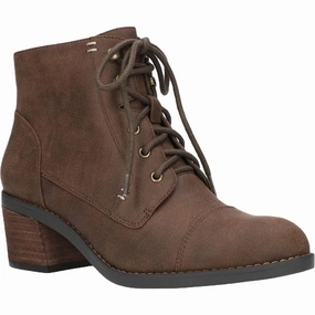 Hope Step Running Sarina Womens Faux Suede Ankle Combat & Lace-up Boots