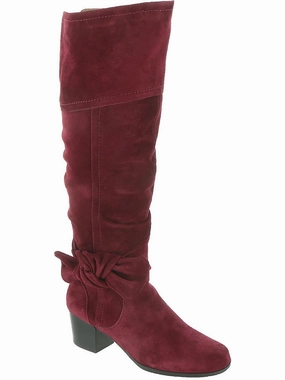 Wide Sole Sassy Womens Suede Round Toe Knee-High Boots