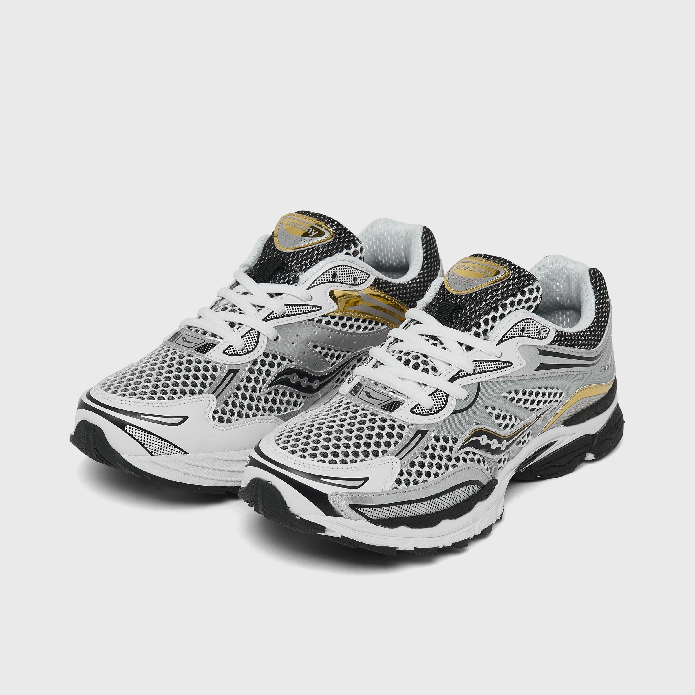 Saucony Juniors' Omni 9 White / Gold - Silver Slim Look