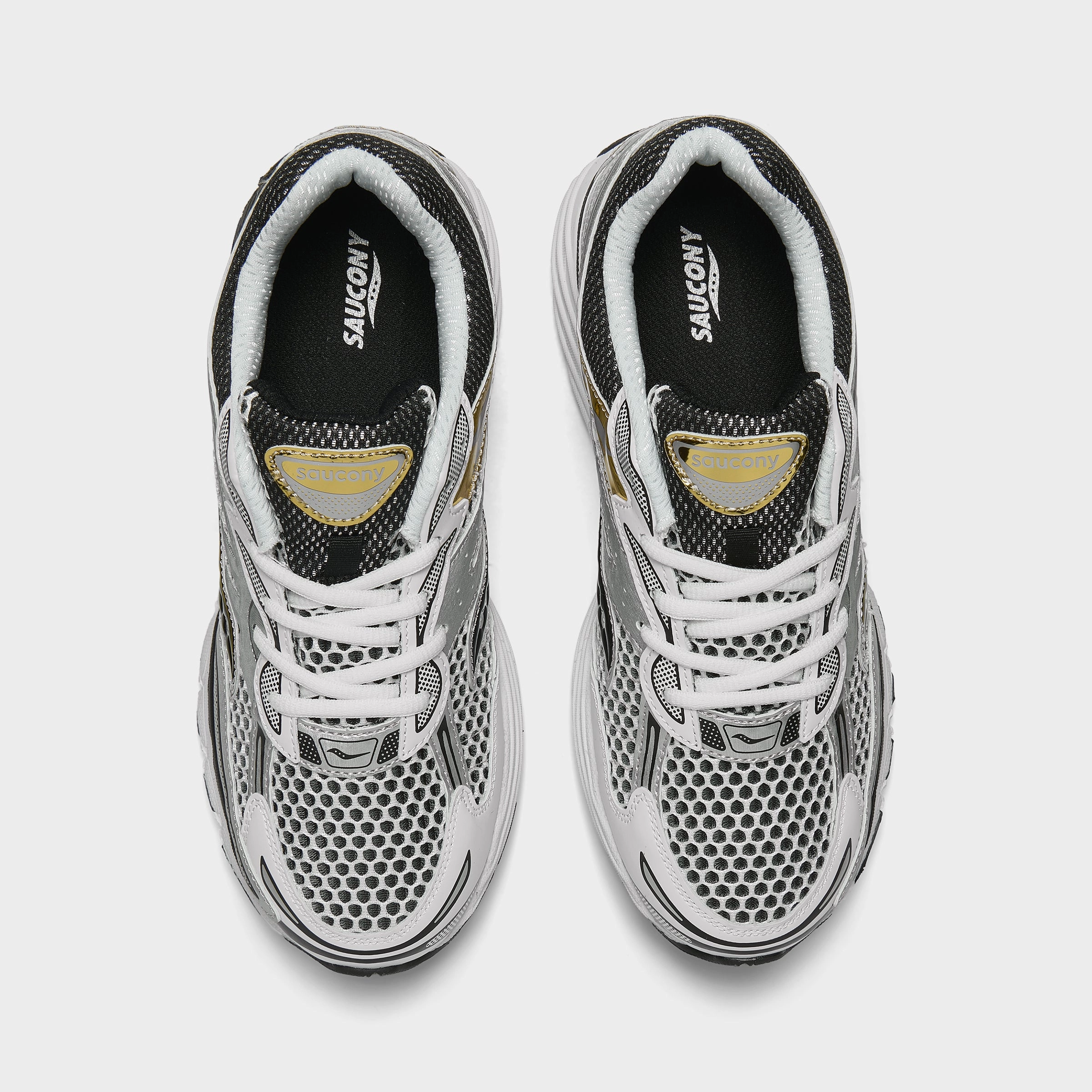 Saucony Juniors' Omni 9 White / Gold - Silver Light Grip