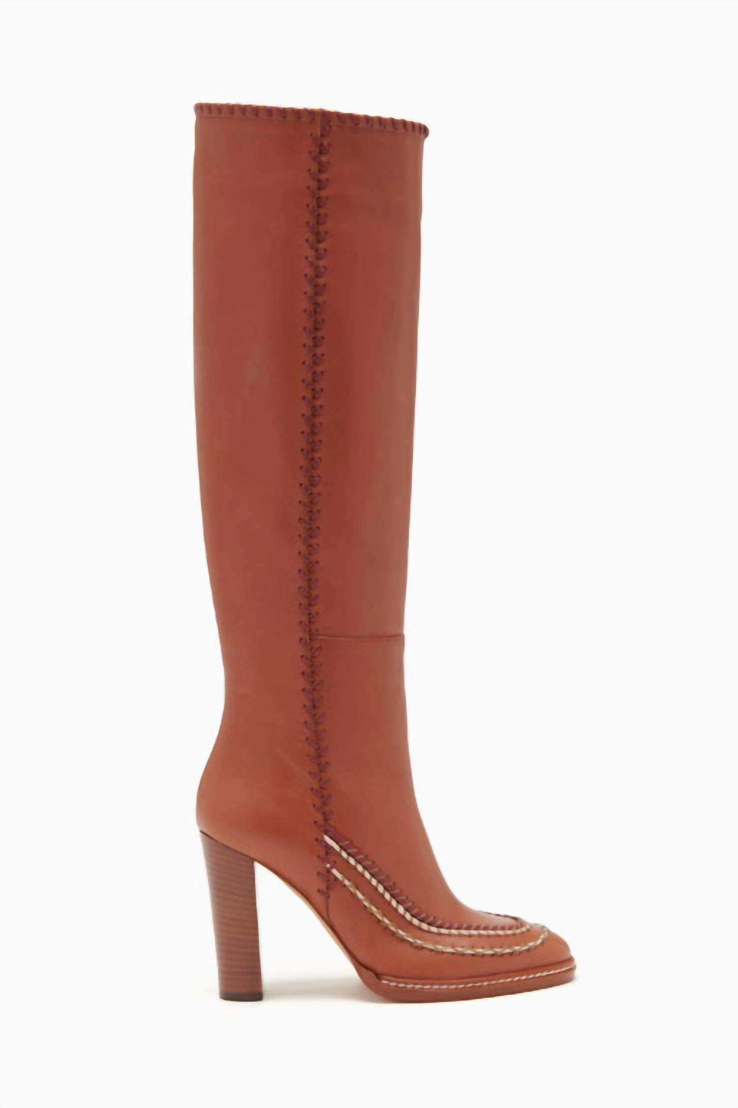 microfiber Timeless Style Arlette Knee High Boot In Mahogany Brown