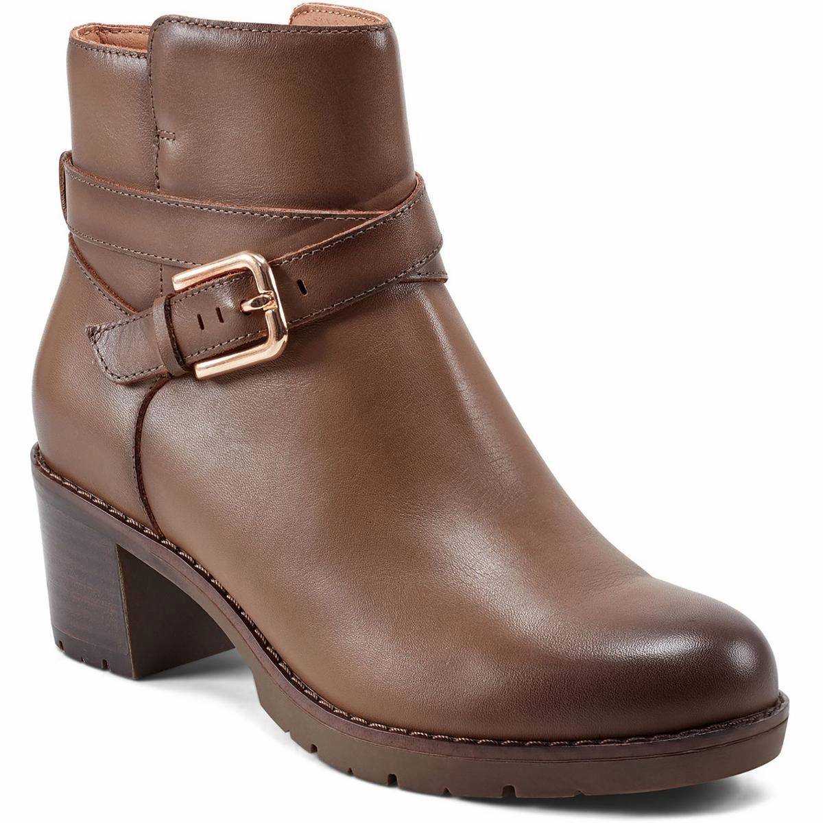 SECANTRELL Womens Buckle Leather Booties Flexible Frame Daily Walks