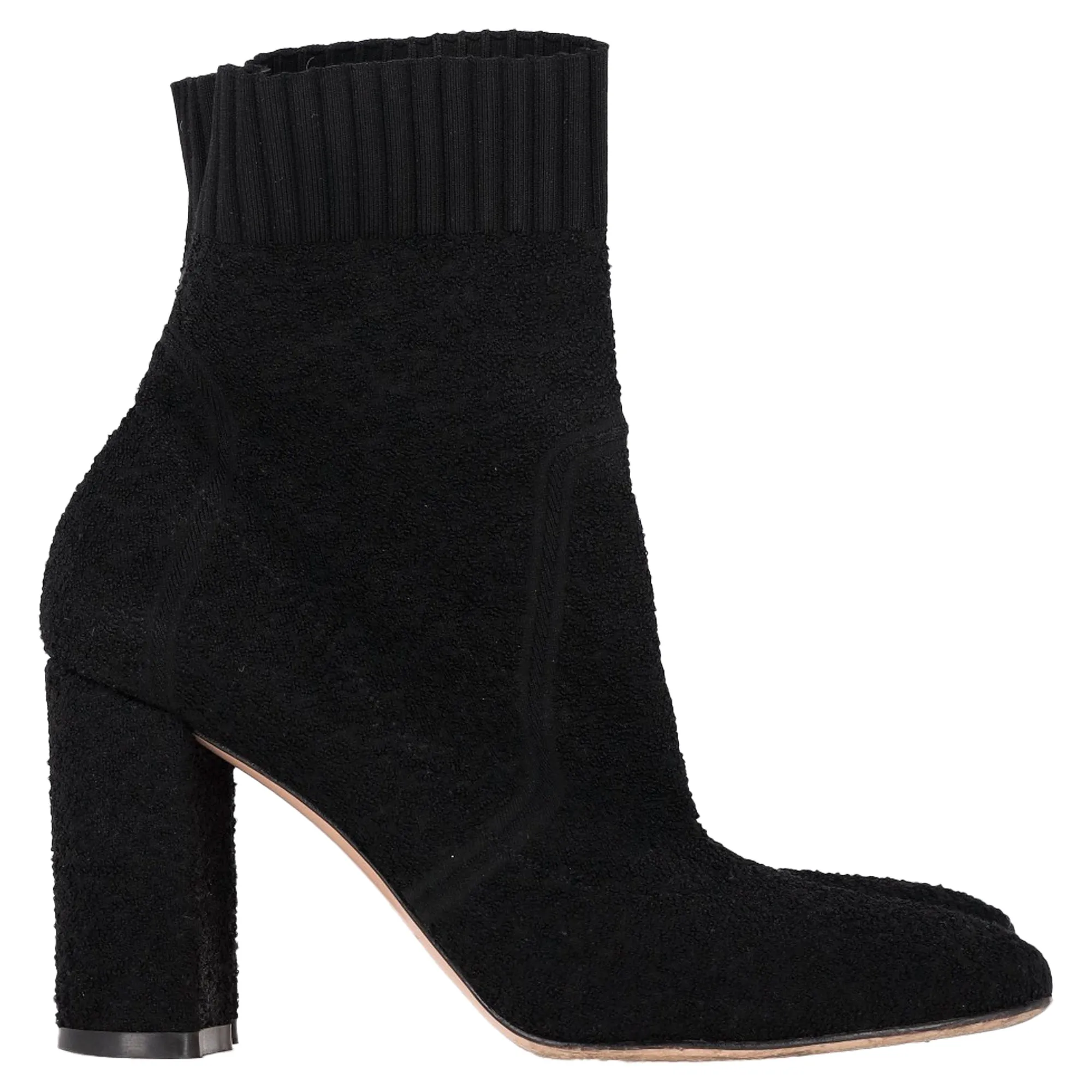 Anti Odor City Walking Gianvito Rossi Isa 85 Stretch Boucle Ankle Boots in Black Polyamide