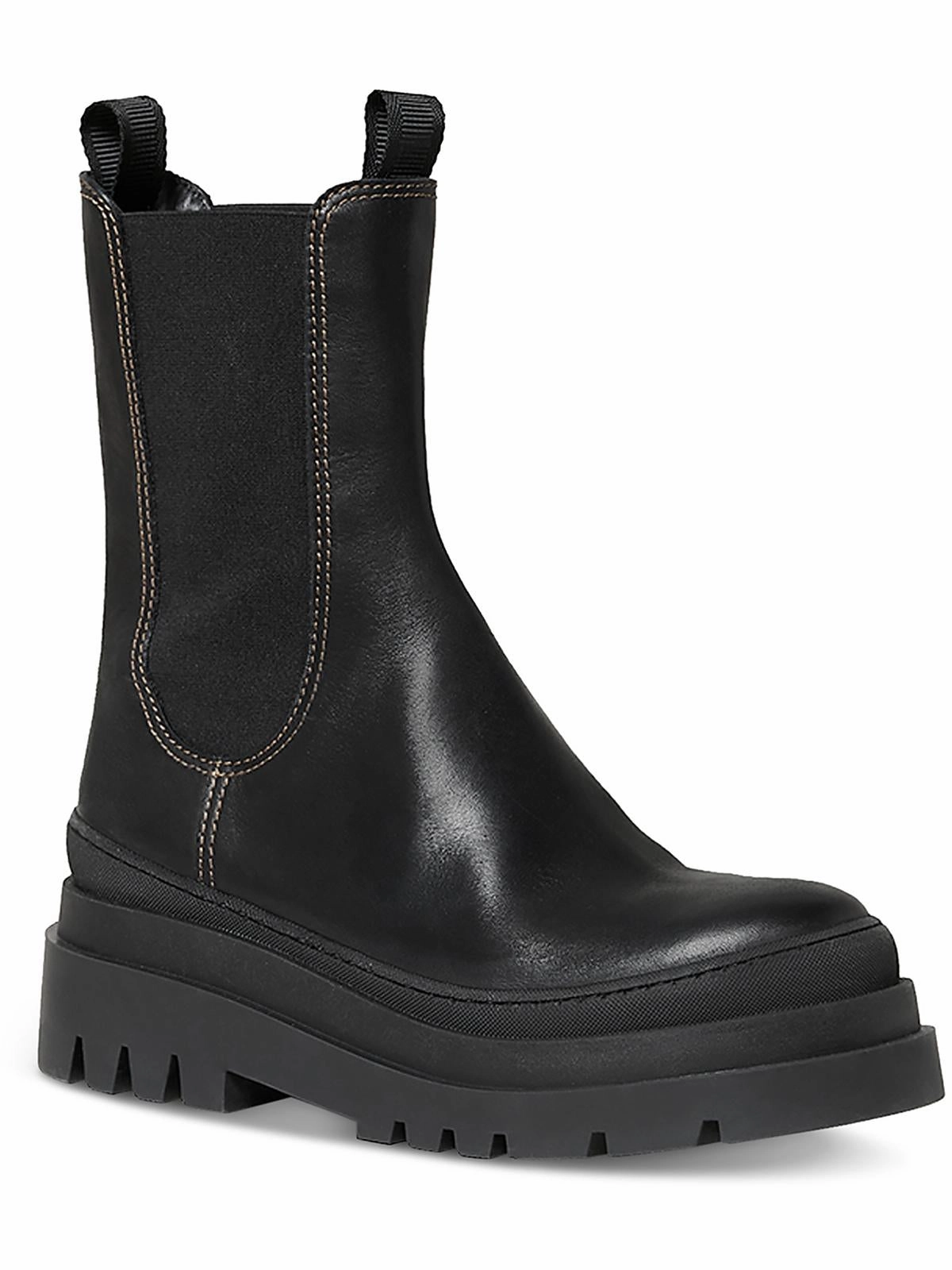 Summer Friendly Quick Drying Cold Climate Carlota Womens Leather Lugged Mid-Calf Boots