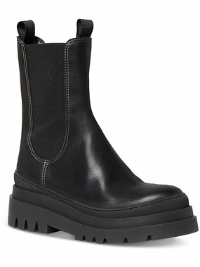 Carlota Womens Leather Lugged Mid-Calf Boots Protective Upper Sleek Shape