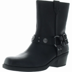 Thermal Protection Workplace Use Sherri Womens Harness Faux Leather Motorcycle Boots