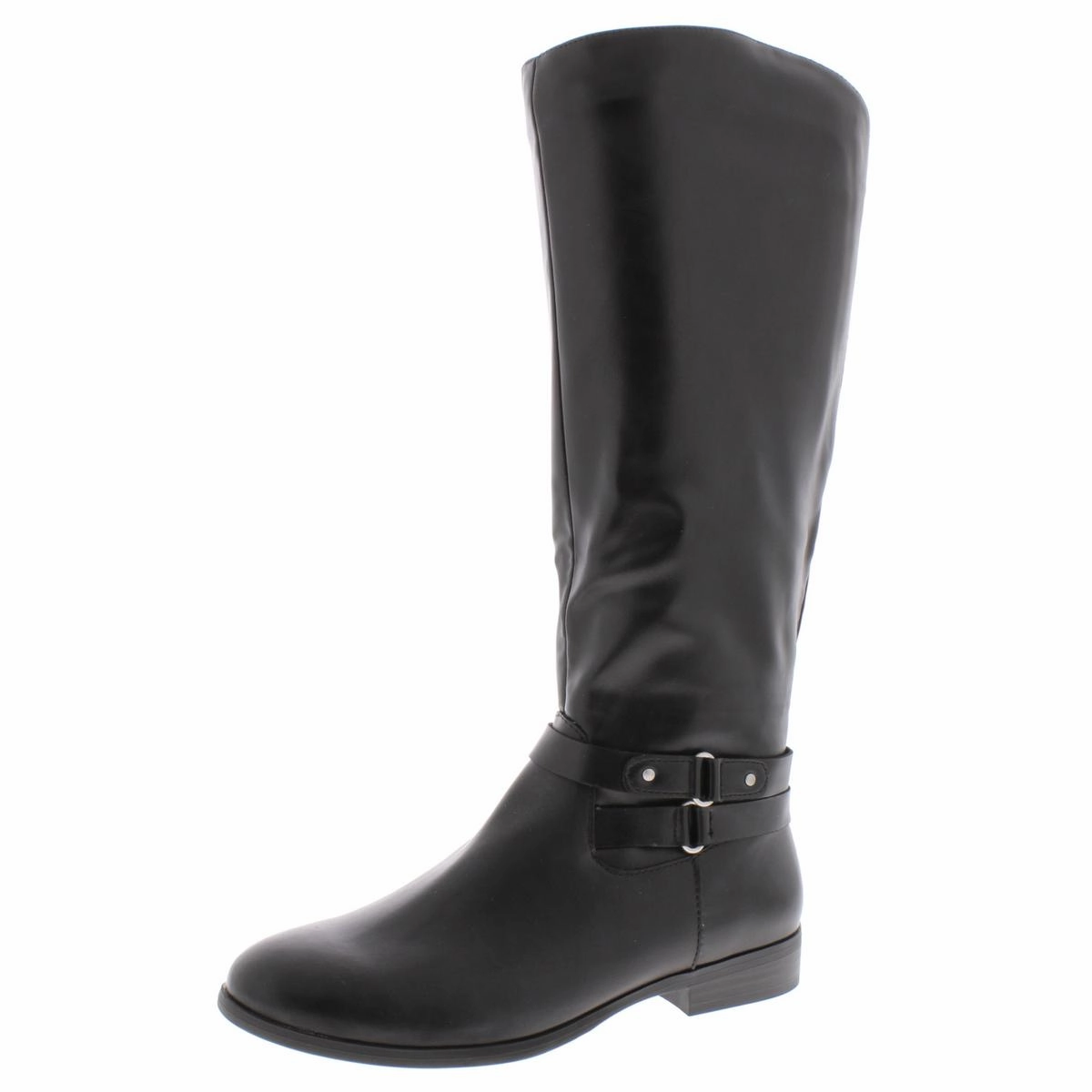 Kindell Womens Faux Leather Round Toe Riding Boots Comfortable Footwear