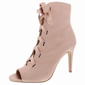 Romeily Womens Satin Peep-Toe Booties Canvas Protective Finish Rough Terrain