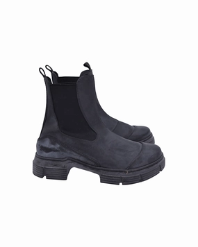 subtle style Breathable Cold Weather Commuter Ganni Chelsea Rain Boots in Black Recycled Rubber