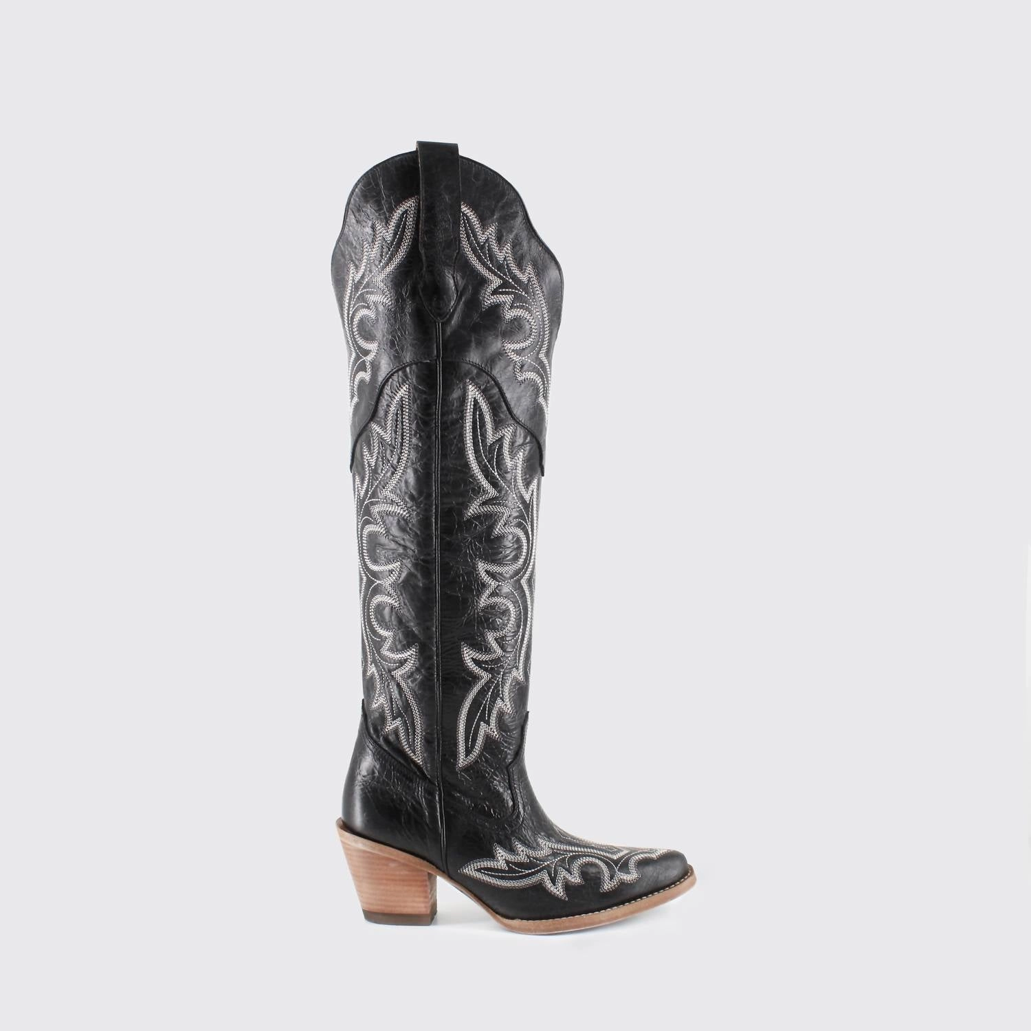 Women's Julia Leather Cowgirl Boots In Black Grip Support Comfort Lining Comfort Seeker