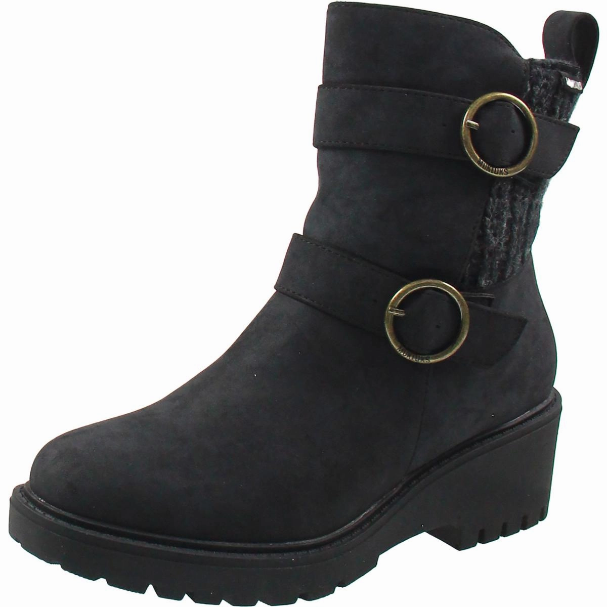 Stable Support Functional Minimalist Fainley Faith Womens Buckle Faux Leather Chelsea Boots