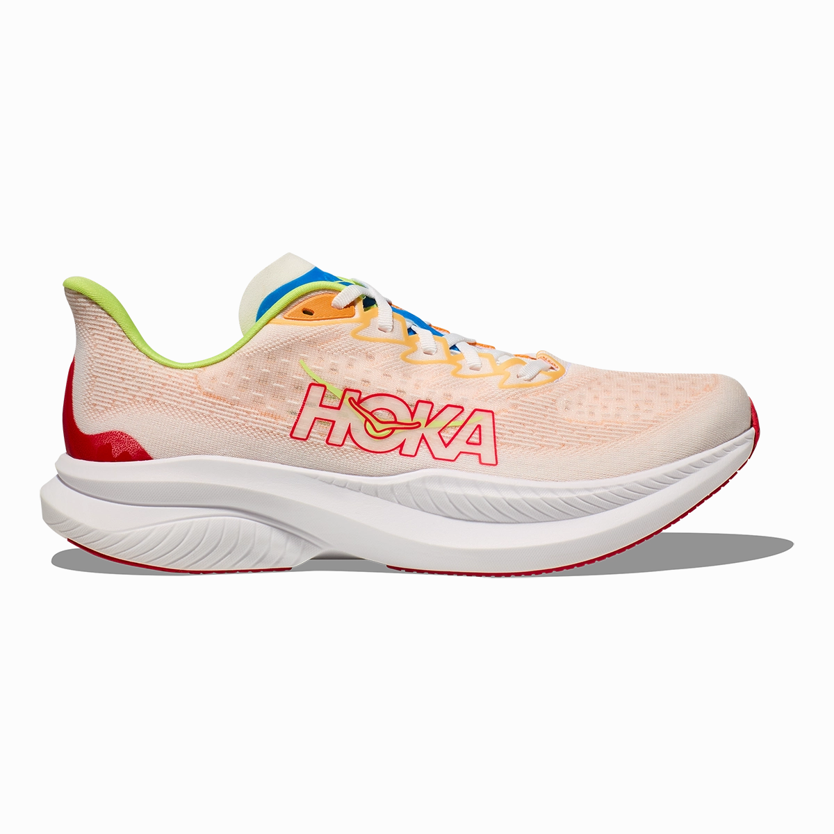 Rugged Design Hoka Mach 6 - White - Solar Flare