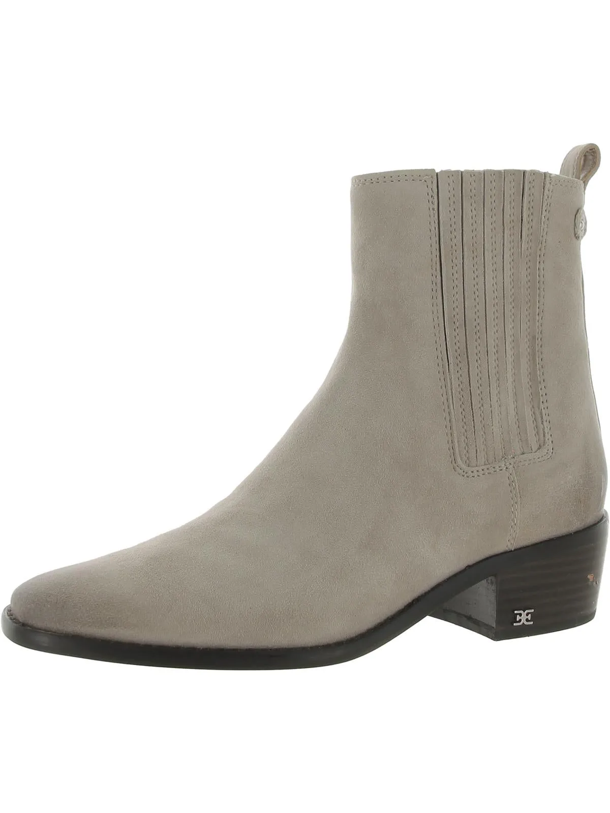 Durable Shell All Day Worker Anti   Fatigue Bronson Womens Suede Stacked Heel Ankle Boots