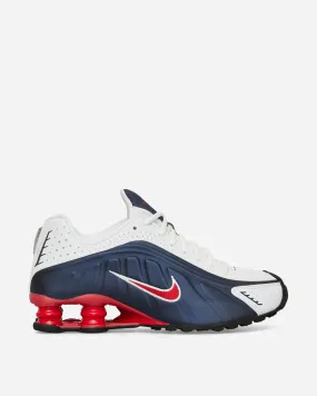 Shox R4 Sneakers Midnight Navy / White / Gym Red Designer Style Structured Design