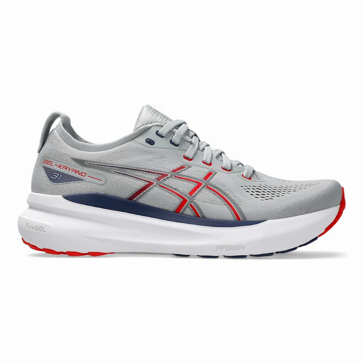 Asics Gel Kayano 31 - Piedmont Grey - Fiery Red mobility improvement Branded quality